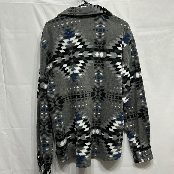 COMO MAN Flannel LS Button-up GRGYL GRAY Fleece Southwestern Men’s size XL - Picture 6 of 6